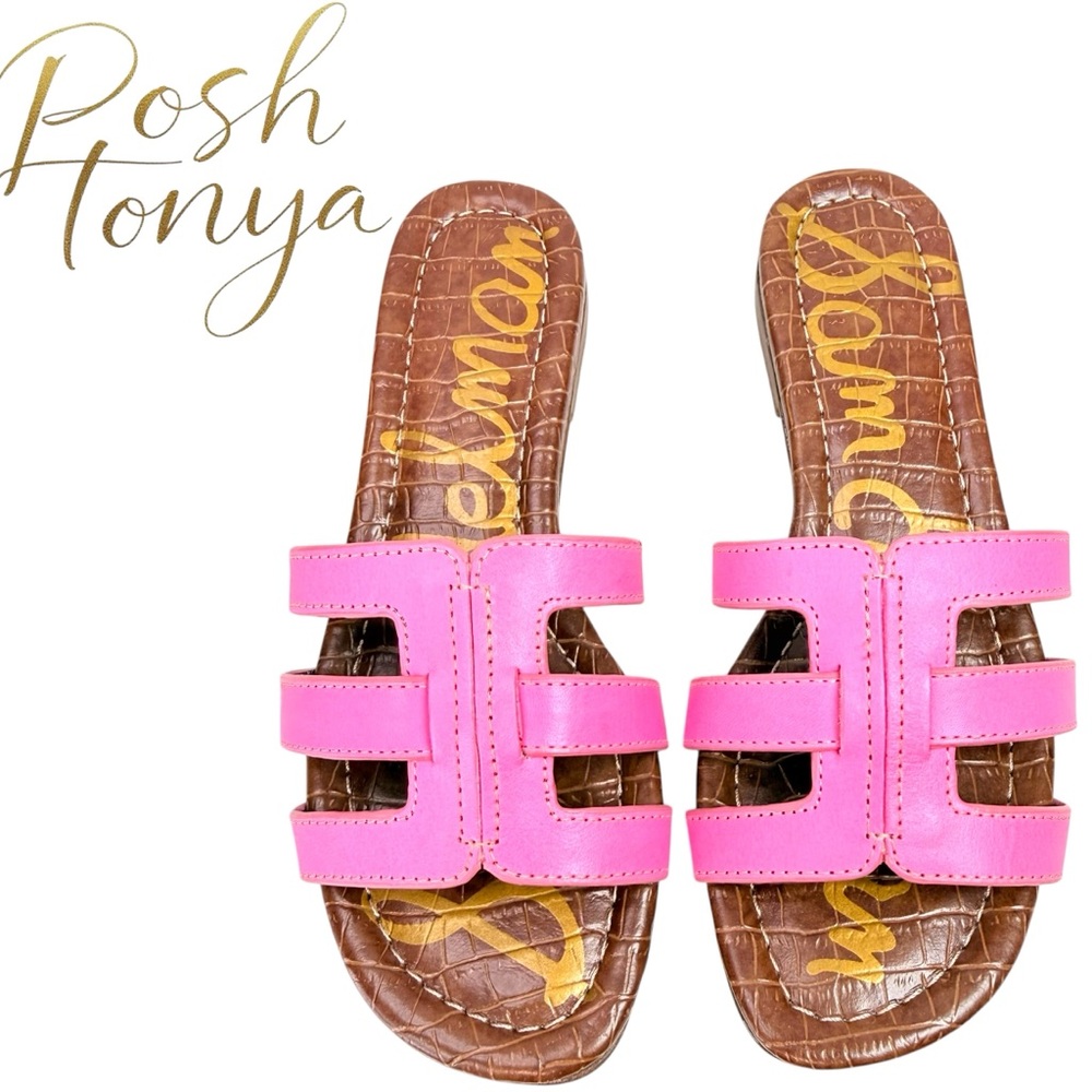 Sam Edelman Bettie Hot Pink Slide Sandals Size 5.5 Coastal Festival Resort - Picture 6 of 12